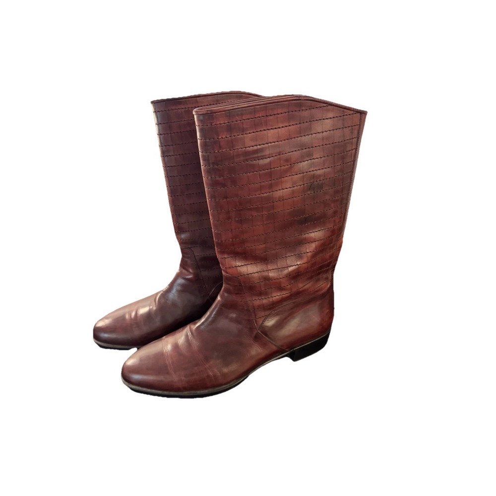Lorenzo Banfi Men's 12 M Boot Brown Leather Round Toe Mid Calf Cowbody‎ Western